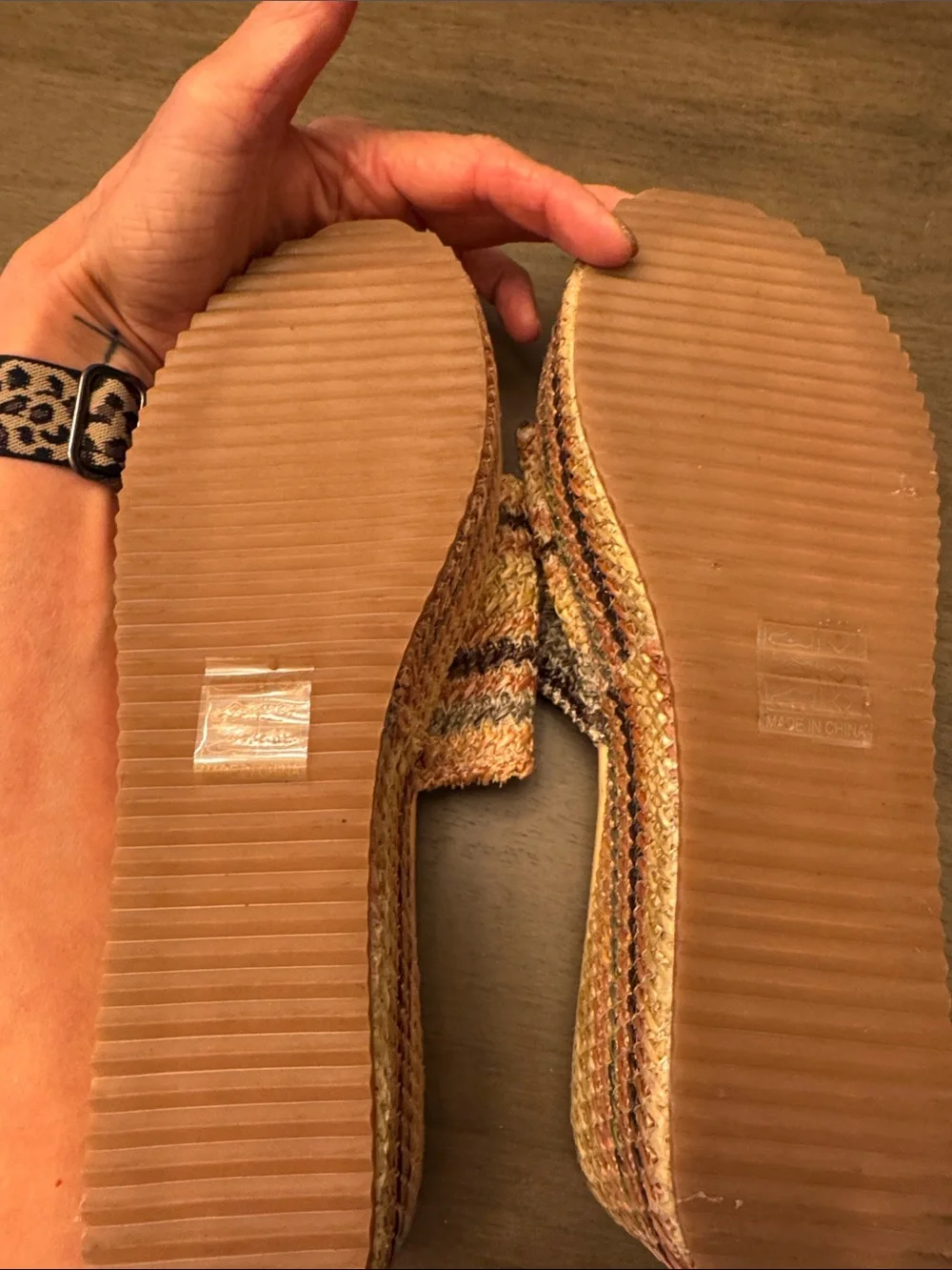 Platform Slide Sandals in Yellow and Tan by Berness